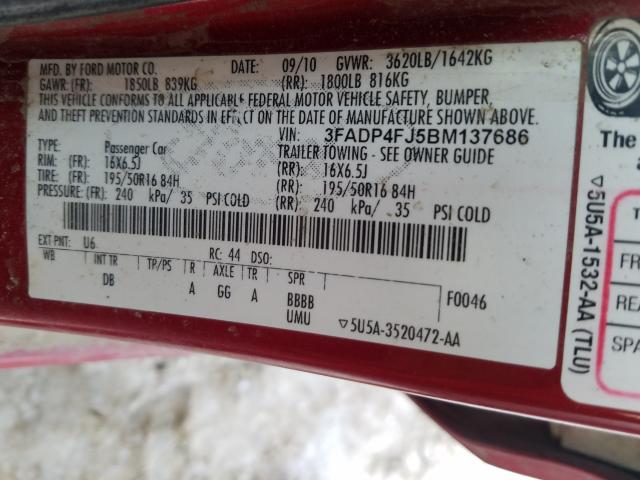 2011 FORD FIESTA SES 3FADP4FJ5BM137686