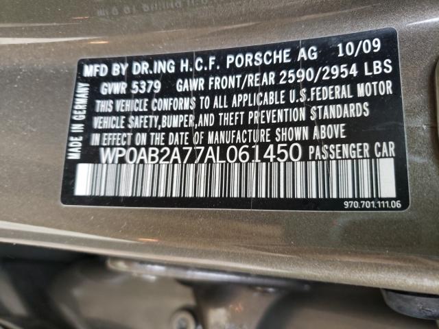 2010 PORSCHE PANAMERA S WP0AB2A77AL061450