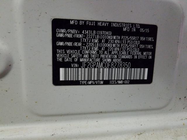 2015 SUBARU XV CROSSTR JF2GPAMC0F8278350