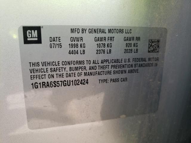 2016 CHEVROLET VOLT LT 1G1RA6S57GU102424