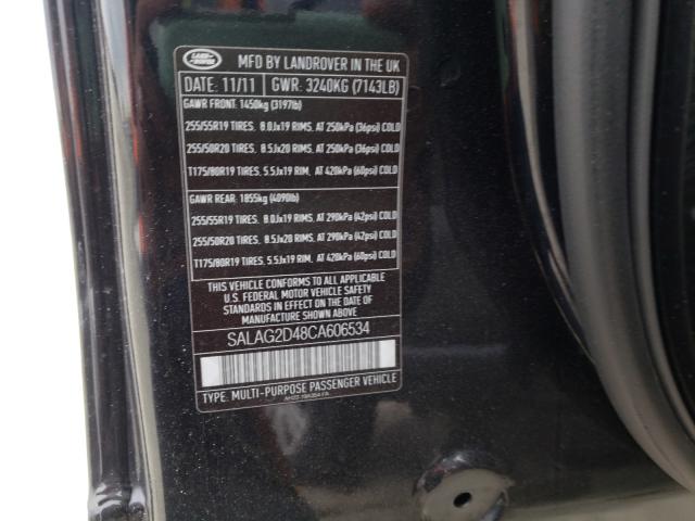 2012 LAND ROVER LR4 HSE SALAG2D48CA606534