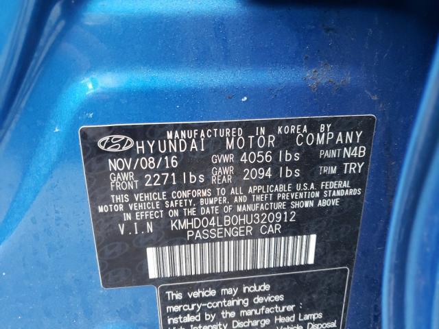 2017 HYUNDAI ELANTRA SP KMHD04LB0HU320912
