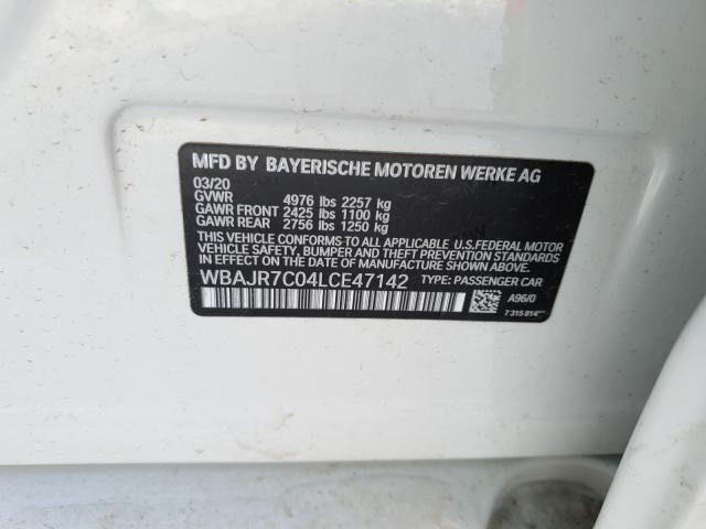 2020 BMW 530 XI WBAJR7C04LCE47142