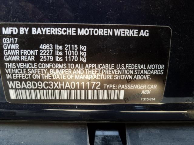 2017 BMW 330 XI WBA8D9C3XHA011172