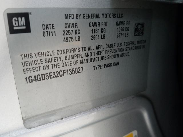 2012 BUICK LACROSSE P 1G4GD5E32CF135027