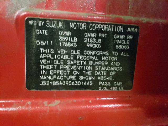 2012 SUZUKI SX4 JS2YB5A39C6301442