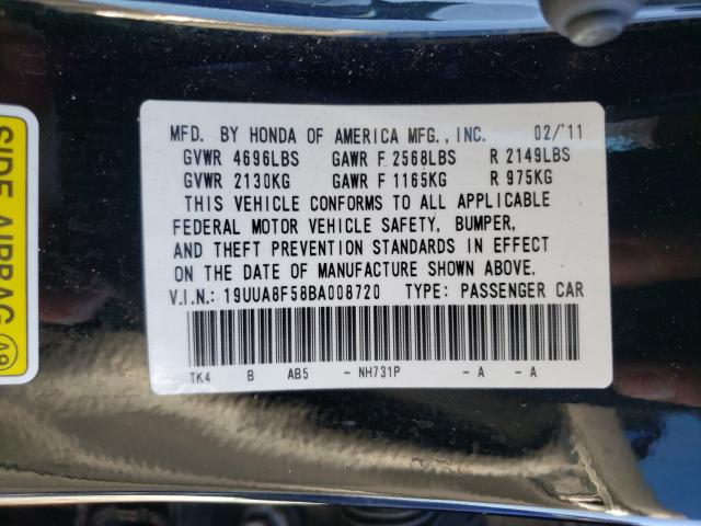 2011 ACURA TL 19UUA8F58BA008720