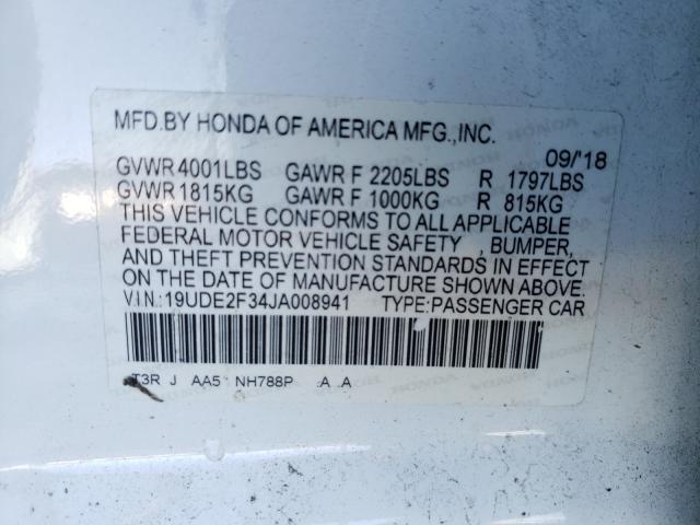 2018 ACURA ILX BASE W 19UDE2F34JA008941