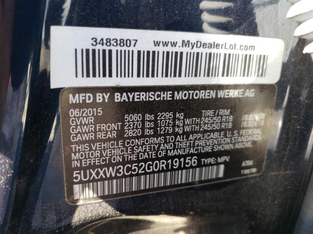 2016 BMW X4 XDRIVE2 5UXXW3C52G0R19156