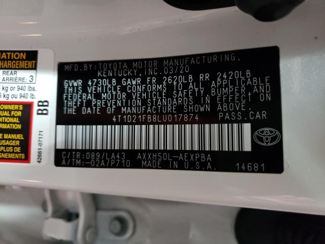2020 TOYOTA AVALON LIM 4T1D21FB8LU017874