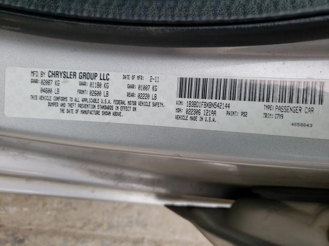 2011 DODGE AVENGER MA 1B3BD1FBXBN542144
