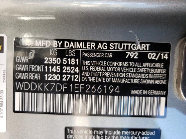 2014 MERCEDES-BENZ E 550 WDDKK7DF1EF266194