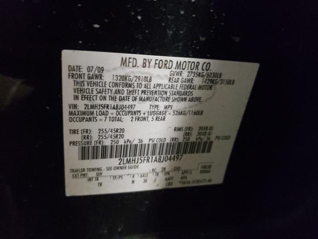2010 LINCOLN MKT 2LMHJ5FR1ABJ04497