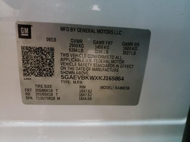 2019 BUICK ENCLAVE PR 5GAEVBKWXKJ165864