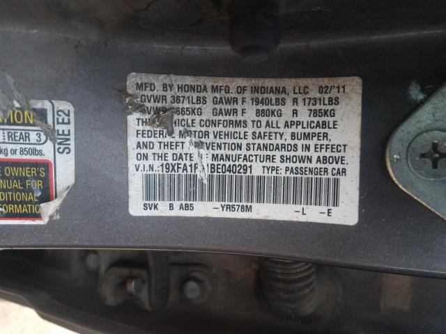2011 HONDA CIVIC LX 19XFA1F51BE040291