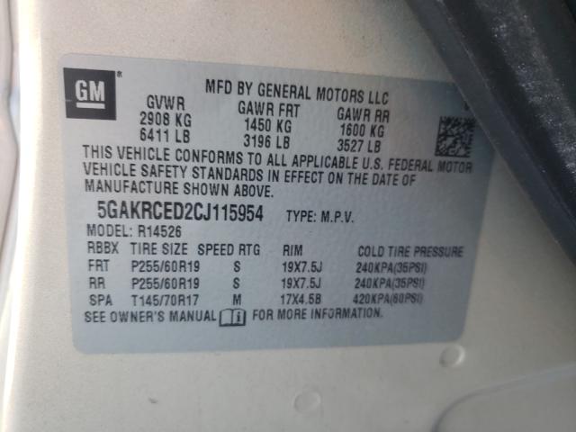 2012 BUICK ENCLAVE 5GAKRCED2CJ115954