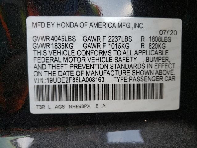 2020 ACURA ILX PREMIU 19UDE2F86LA008163