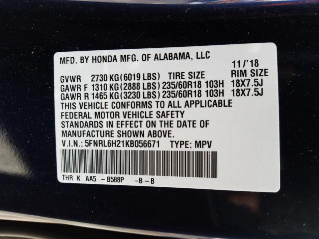 2019 HONDA ODYSSEY LX 5FNRL6H21KB056671