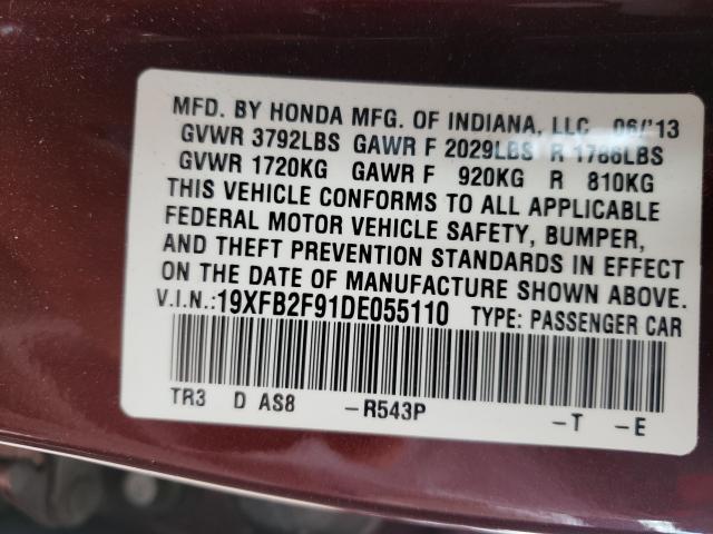 2013 HONDA CIVIC EXL 19XFB2F91DE055110