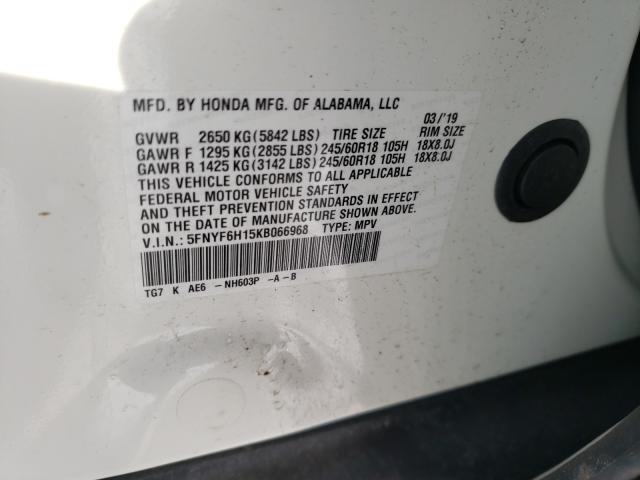 2019 HONDA PILOT LX 5FNYF6H15KB066968