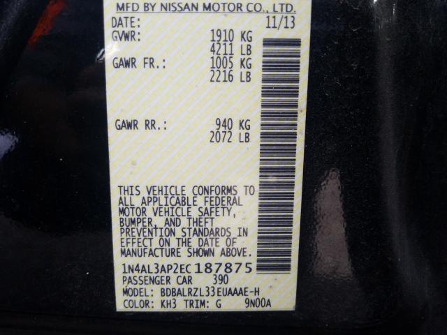 2014 NISSAN ALTIMA 2.5 1N4AL3AP2EC187875