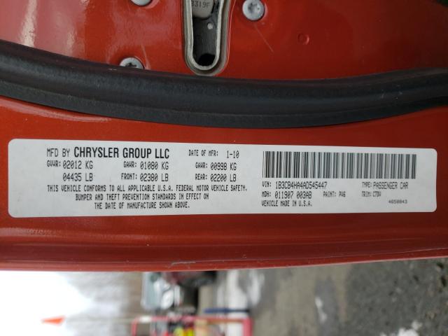 2010 DODGE CALIBER SX 1B3CB4HA4AD545447