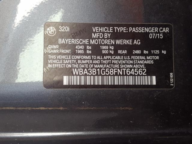 2015 BMW 320 I WBA3B1G58FNT64562