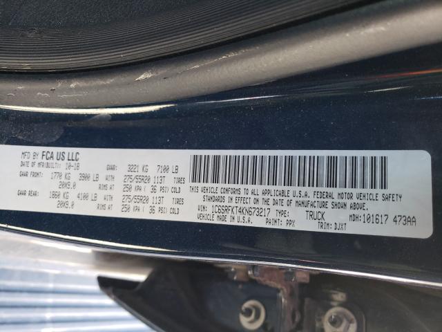 2019 RAM 1500 LONGH 1C6SRFKT4KN673217