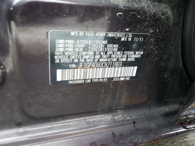2012 SUBARU IMPREZA PR JF1GPAD60CH211869