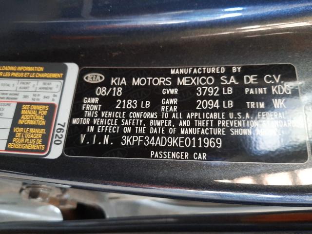 2019 KIA FORTE S 3KPF34AD9KE011969