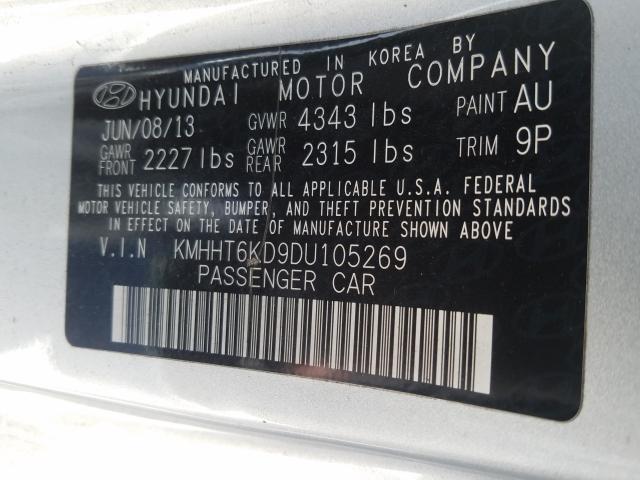 2013 HYUNDAI GENESIS CO KMHHT6KD9DU105269