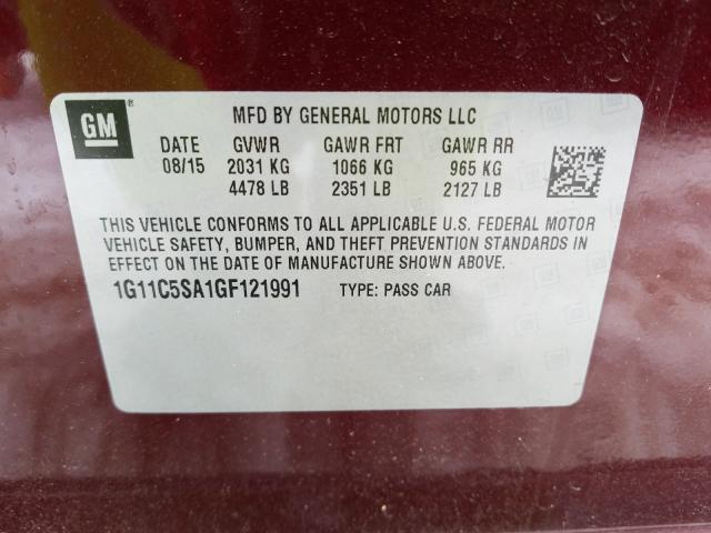 2016 CHEVROLET MALIBU LIM 1G11C5SA1GF121991