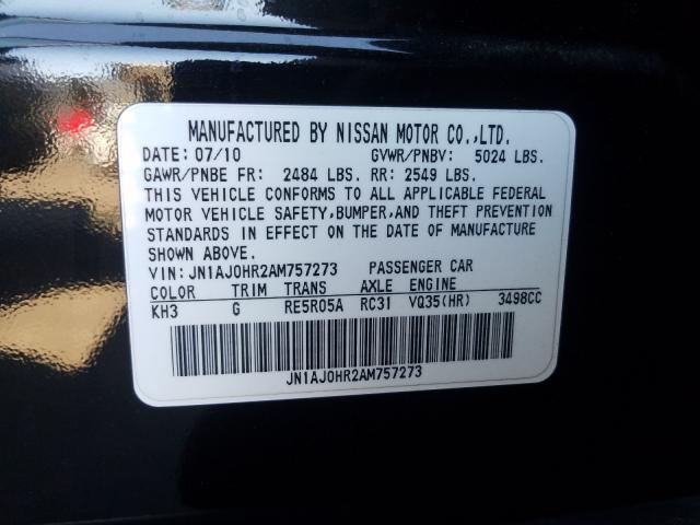 2010 INFINITI EX35 BASE - JN1AJ0HR2AM757273