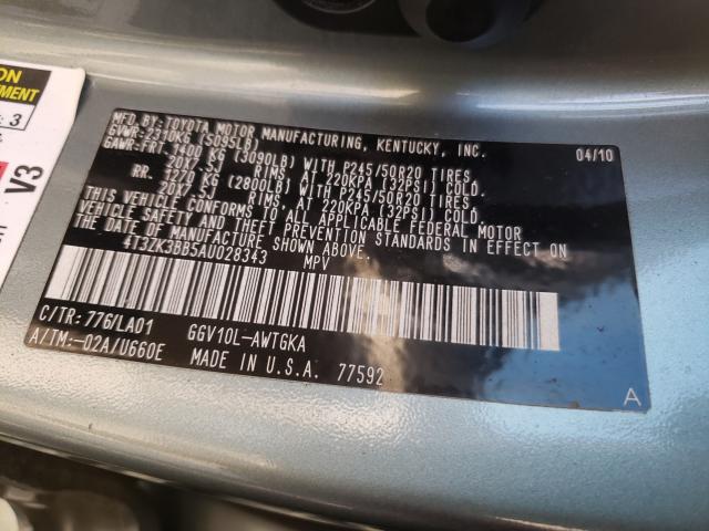 2010 TOYOTA VENZA 4T3ZK3BB5AU028343