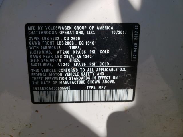 2018 VOLKSWAGEN ATLAS S 1V2AR2CA4JC535535