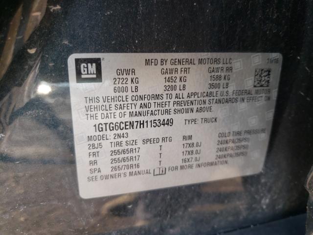 2017 GMC CANYON SLE 1GTG6CEN7H1153449