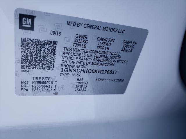 2019 CHEVROLET SUBURBAN C 1GNSCHKC0KR176817