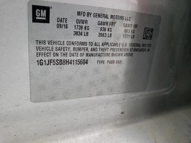 2017 CHEVROLET SONIC PREM 1G1JF5SB8H4115604