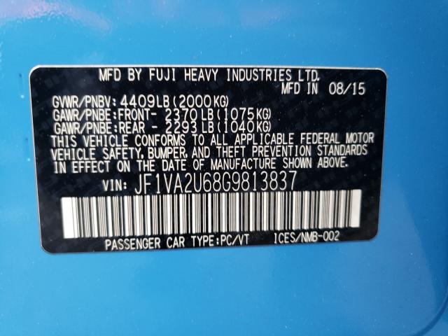 2016 SUBARU WRX STI LI JF1VA2U68G9813837