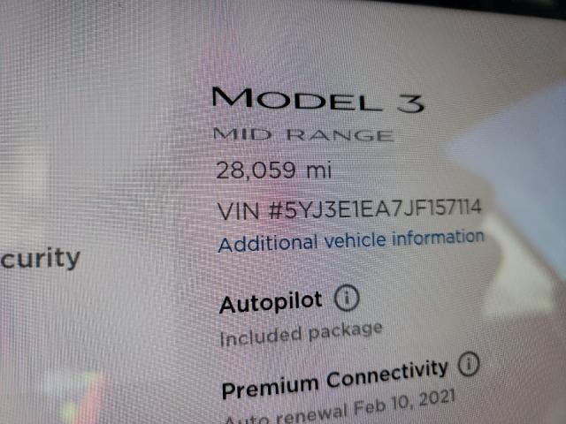 2018 TESLA MODEL 3 5YJ3E1EA7JF157114