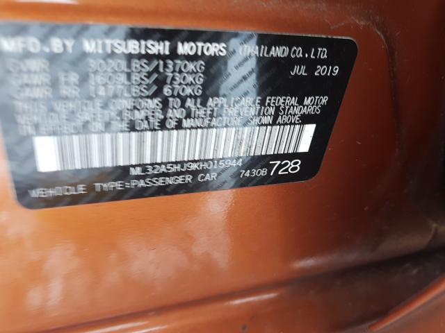 2019 MITSUBISHI MIRAGE LE ML32A5HJ9KH015944