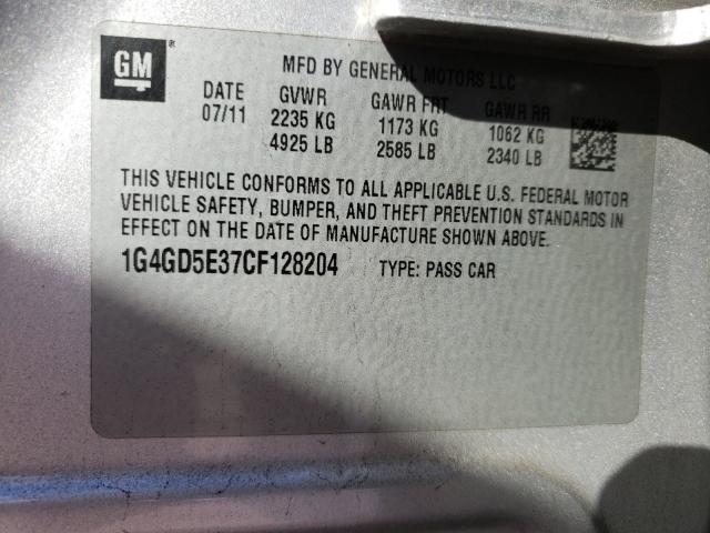 2012 BUICK LACROSSE P 1G4GD5E37CF128204