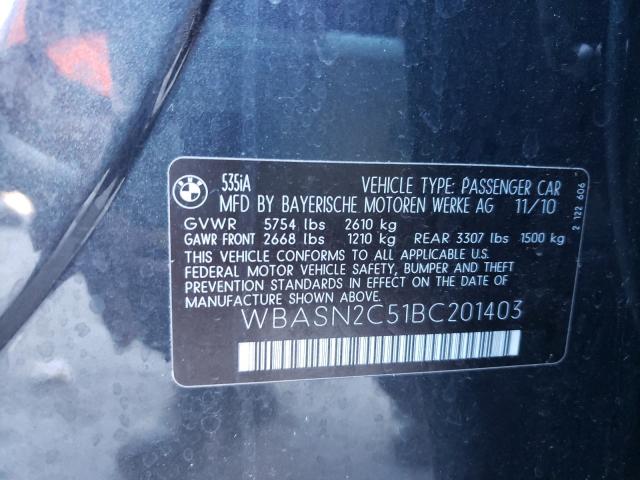 2011 BMW 535 GT WBASN2C51BC201403