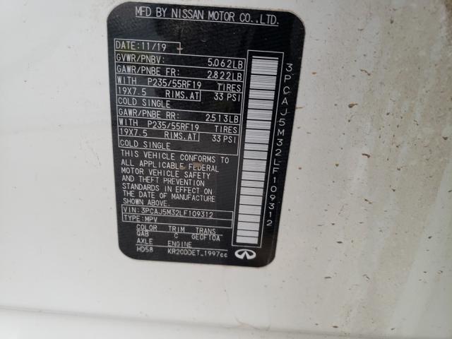 2020 INFINITI QX50 PURE 3PCAJ5M32LF109312