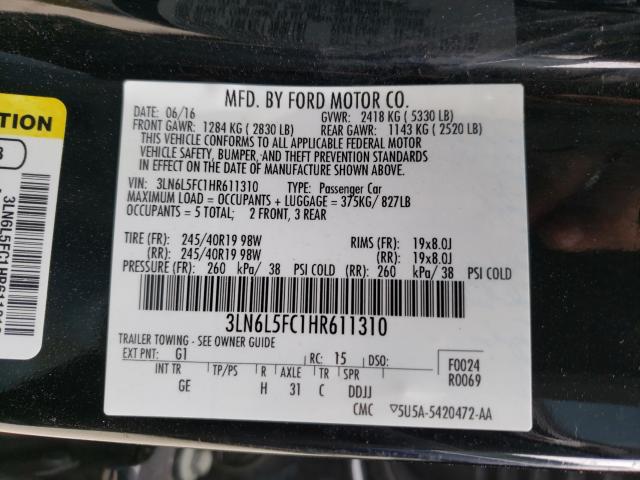 2017 LINCOLN MKZ RESERV 3LN6L5FC1HR611310