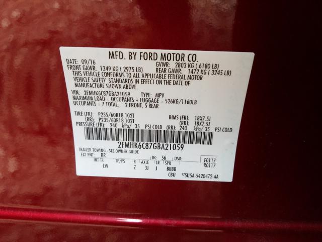 2016 FORD FLEX SEL 2FMHK6C87GBA21059