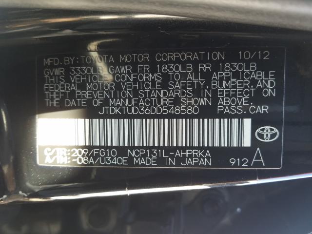 2013 TOYOTA YARIS JTDKTUD36DD548580