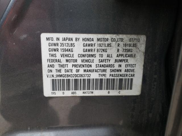 2013 HONDA FIT JHMGE8H32DC063732