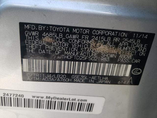 2015 LEXUS IS 250 JTHCF1D25F5021983