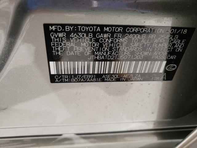 2018 LEXUS IS 300 JTHBA1D21J5071203